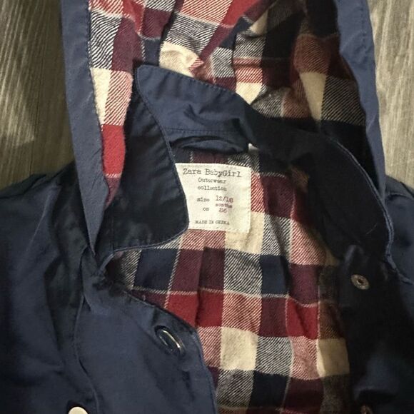 Zara girl navy blue button up jacket size 12-18 months - Picture 3 of 4